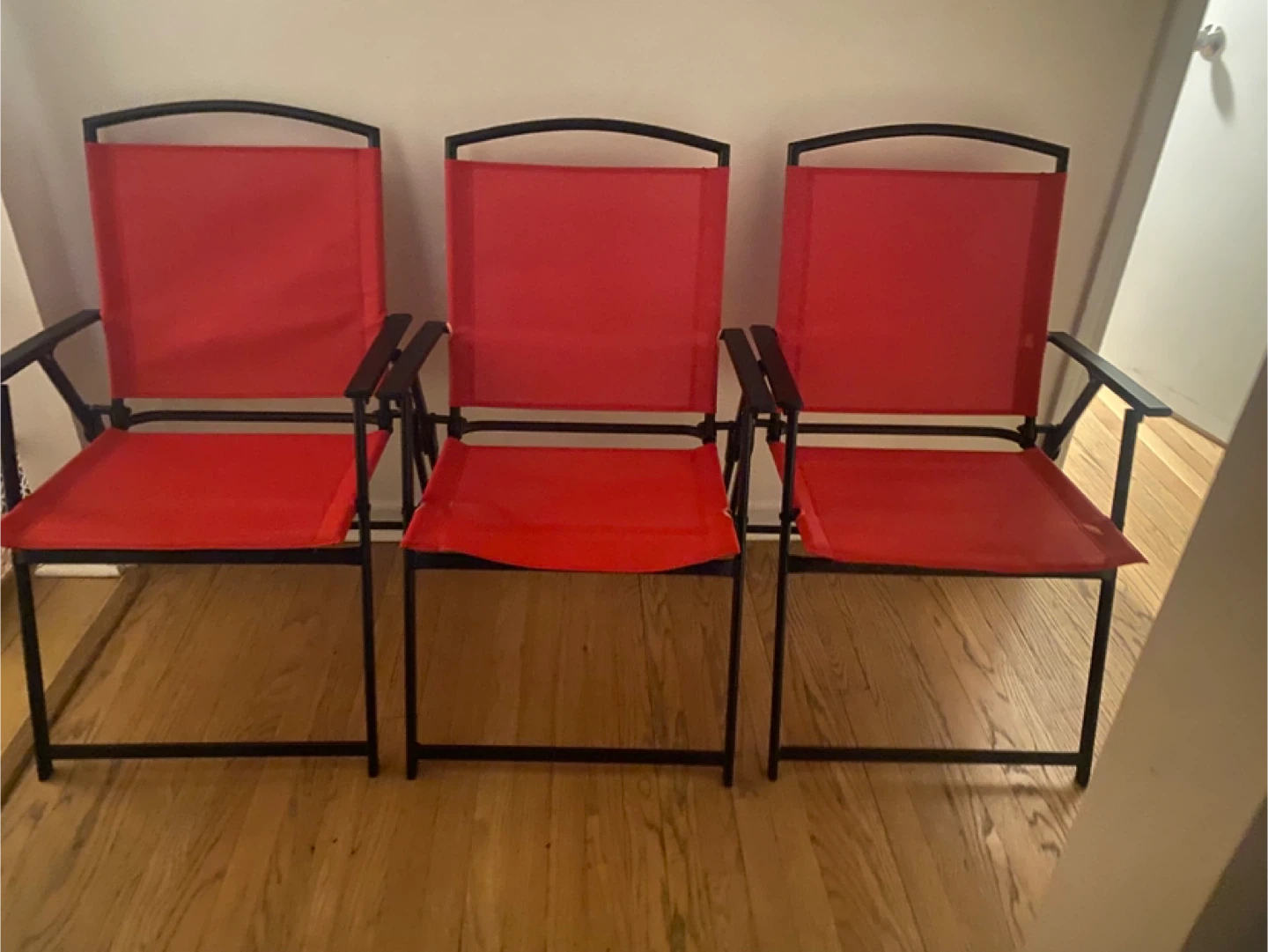 Red Patio Set with Square Glass Table and 3 Chairs - photo 3