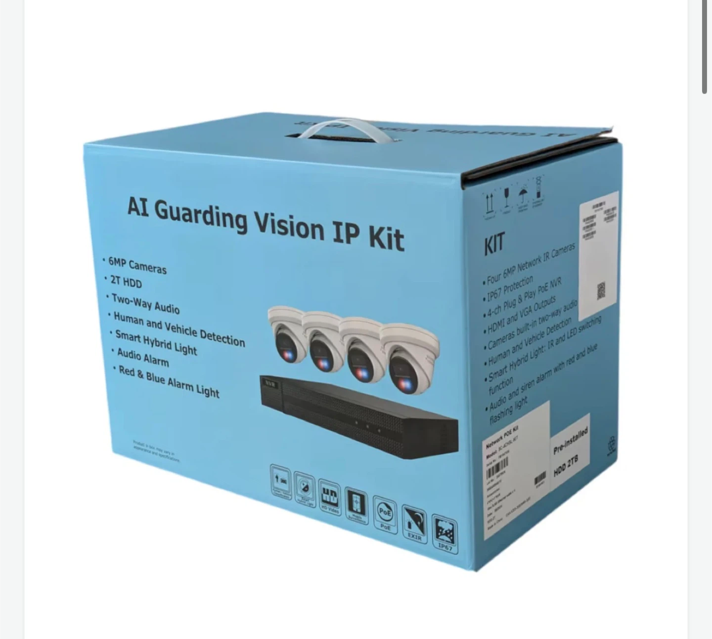 AI Guarding Vision IP Kit 6MP Cameras