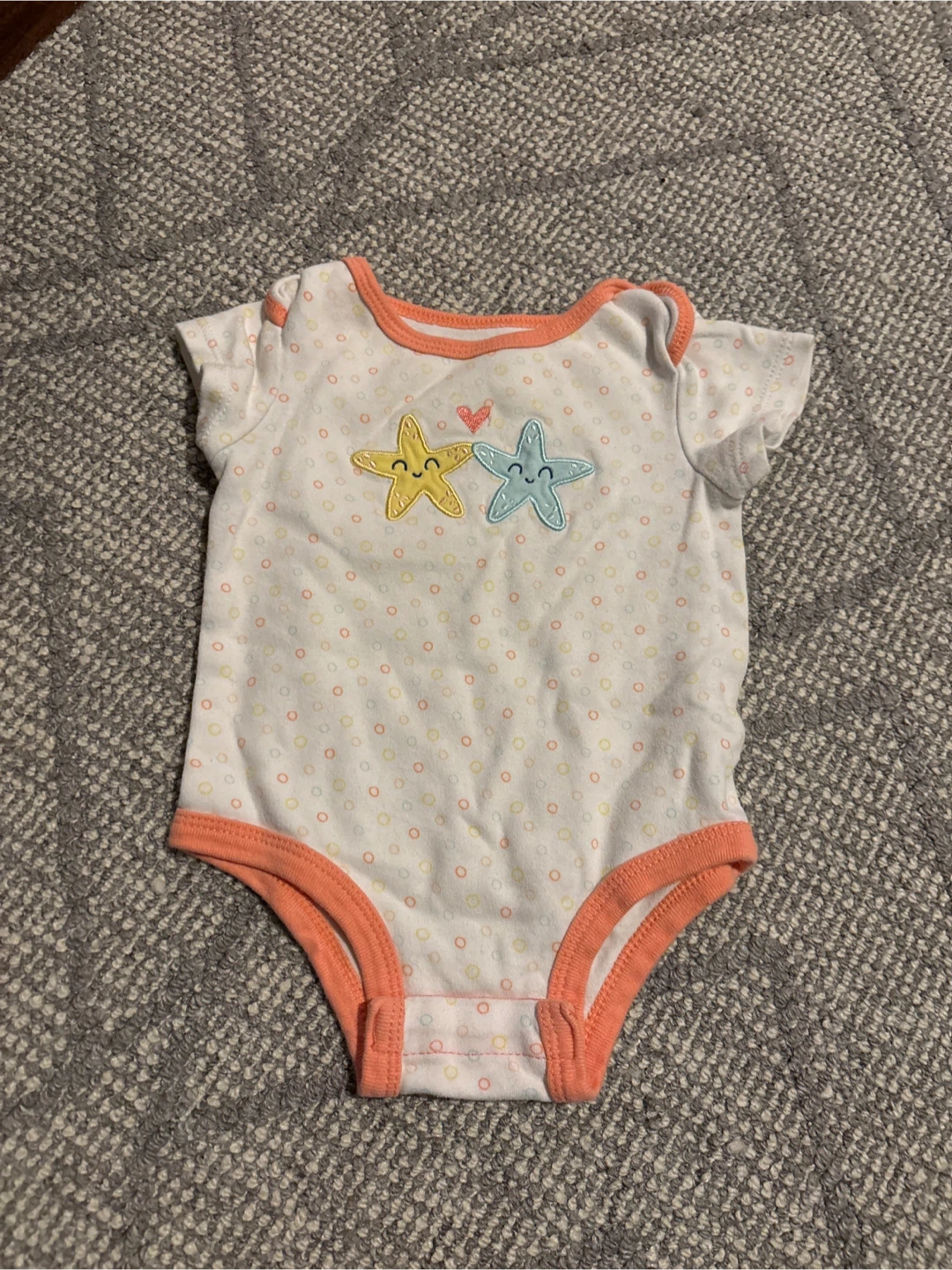 Baby Girls White Star Bodysuit 9M