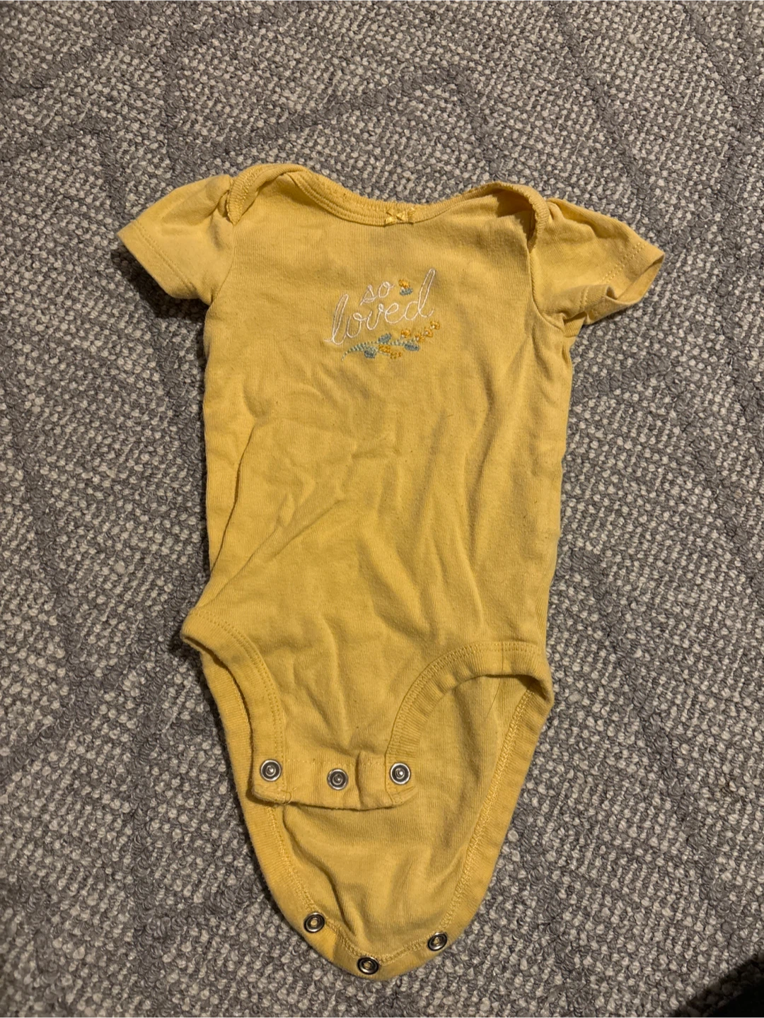 Yellow 'So Loved' Baby Onesie 3M