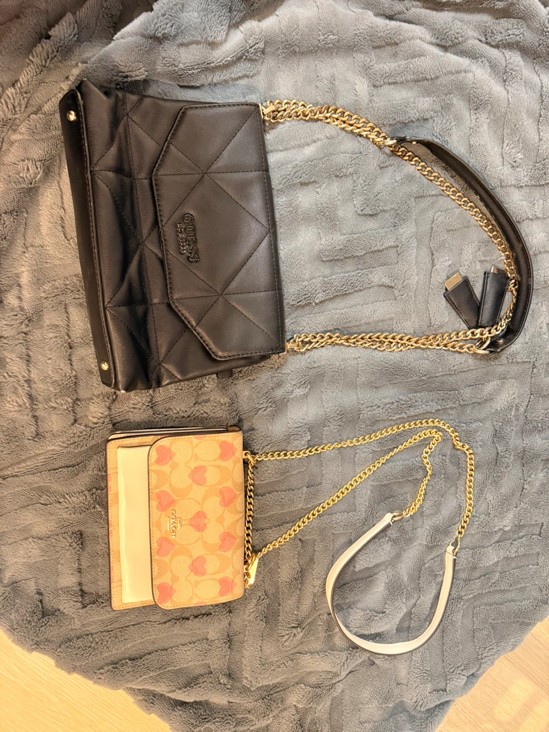 Guess and Coach Purses with Gold Chain Straps - photo 2