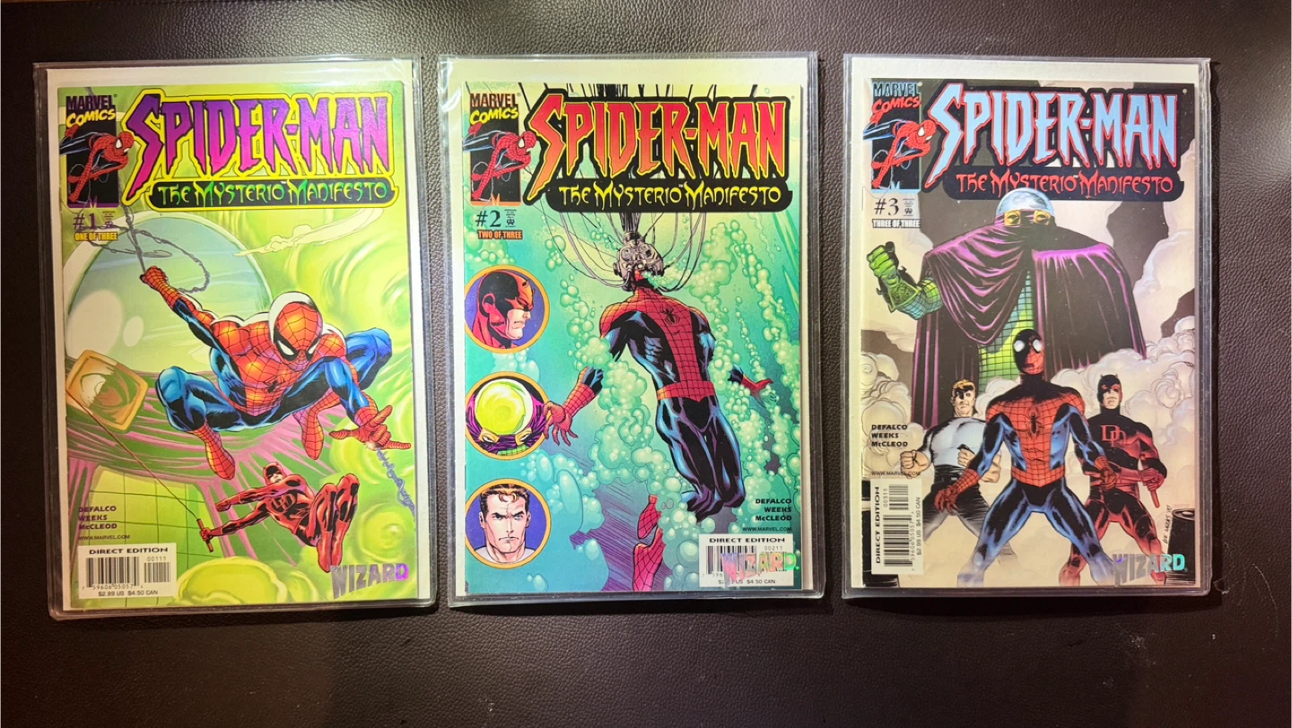 Spider-Man The Mysterio Manifesto Comic Set Issues #1-3