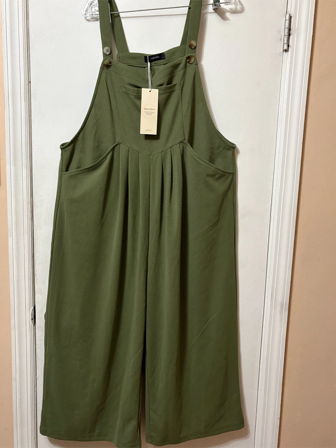 Olive Green Overalls Size 2XL - 97% Polyester, 3% Elastane