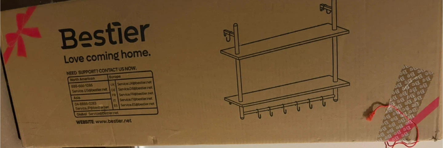 Bestier 2-Tier Wall Shelf with Hooks - photo 2