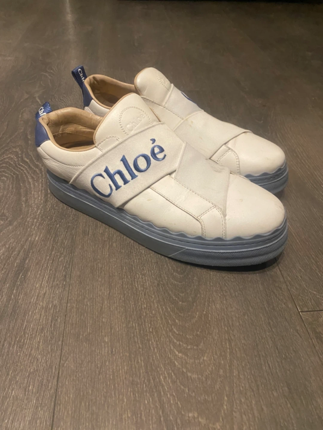 Chloe Women's White Leather Slip-On Sneakers - photo 2