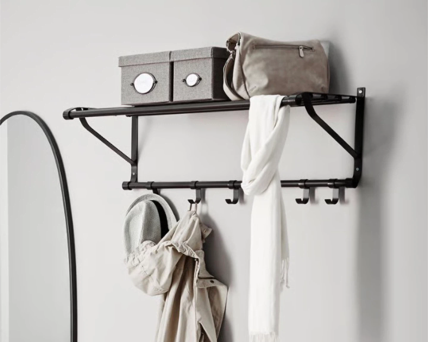 Bestier 2-Tier Wall Shelf with Hooks - photo 4