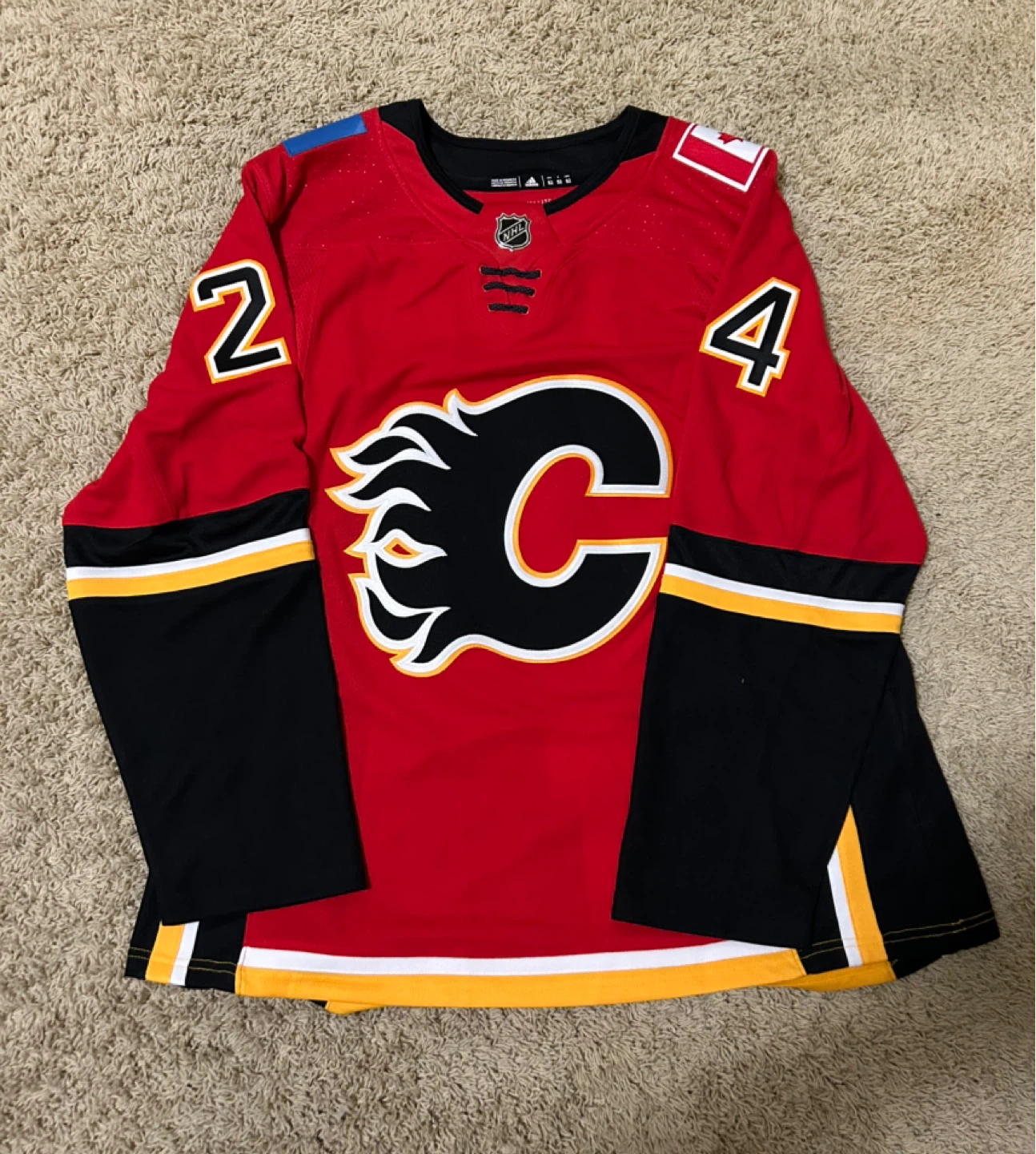Calgary Flames Hamonic #24 Adidas Hockey Jersey Size 52