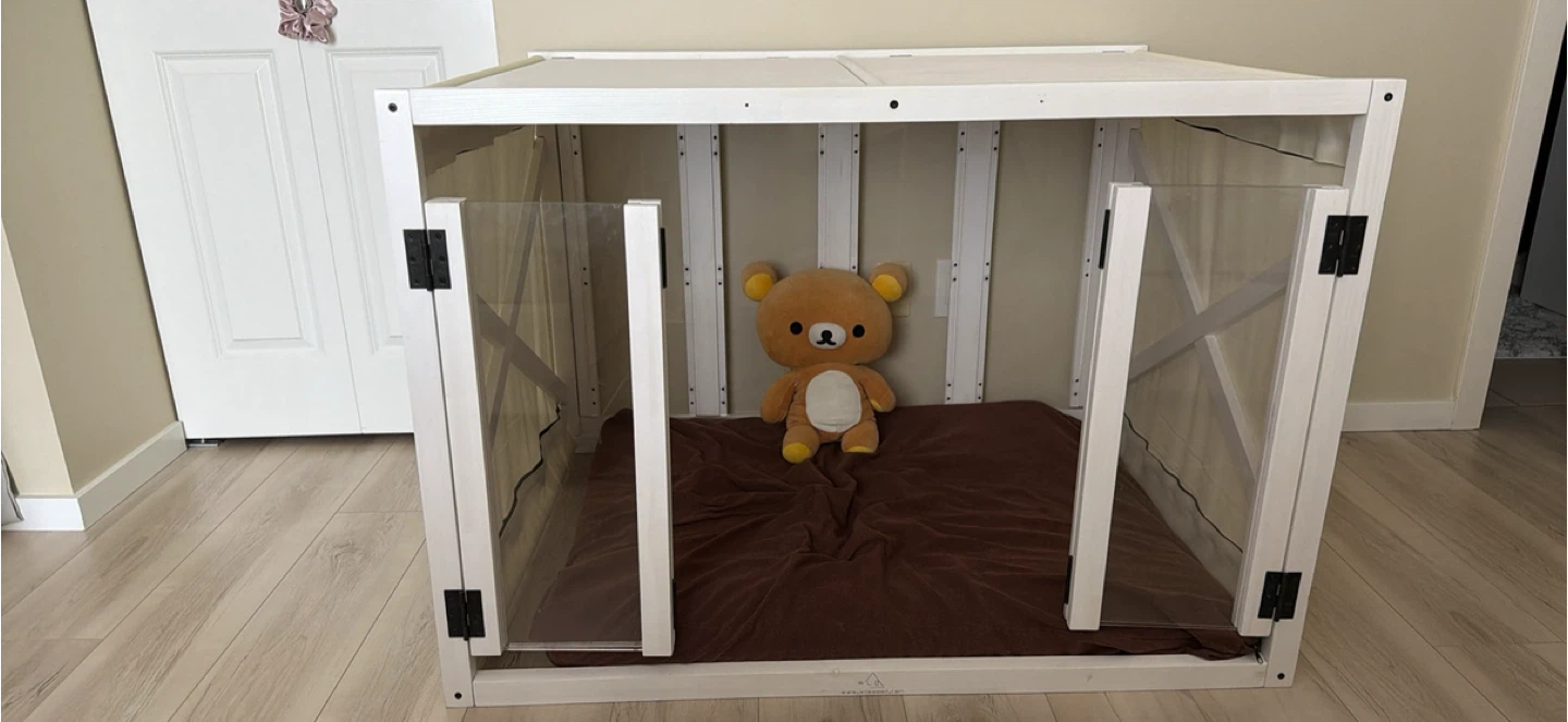 White Pet Crate with Clear Doors and Fabric Cover - photo 5