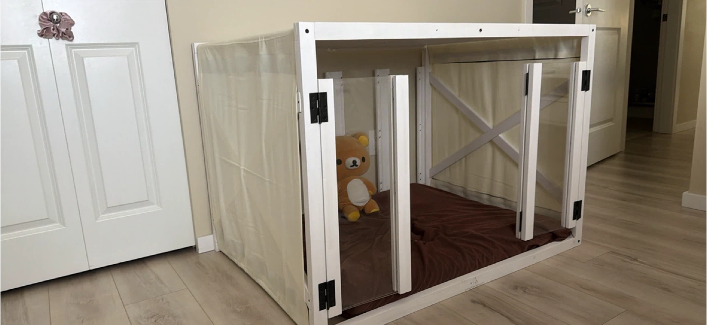 White Pet Crate with Clear Doors and Fabric Cover - photo 3