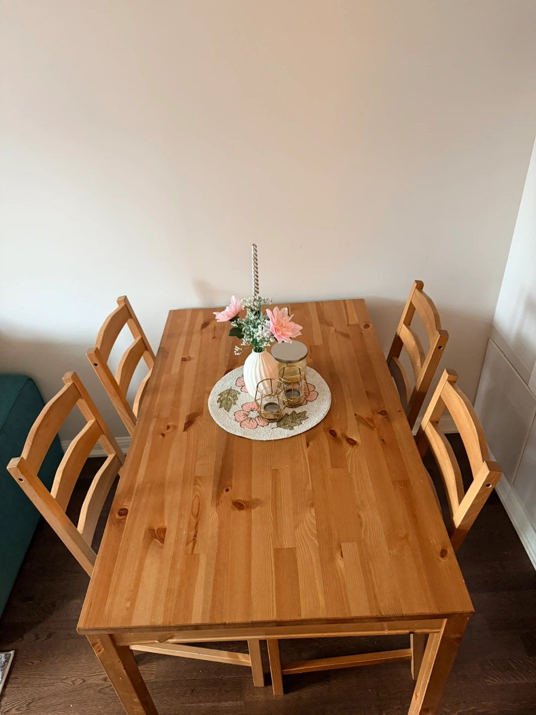 IKEA HÄGERNÄS Table and 4 Chairs Set - Antique Stain Pine