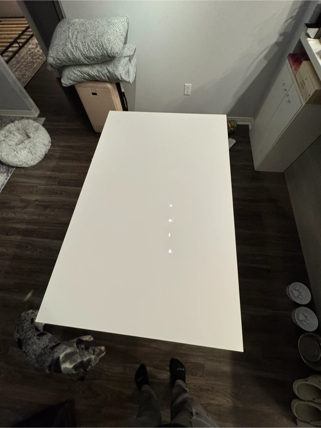 Modern White Dining Table with Chrome Legs - photo 3