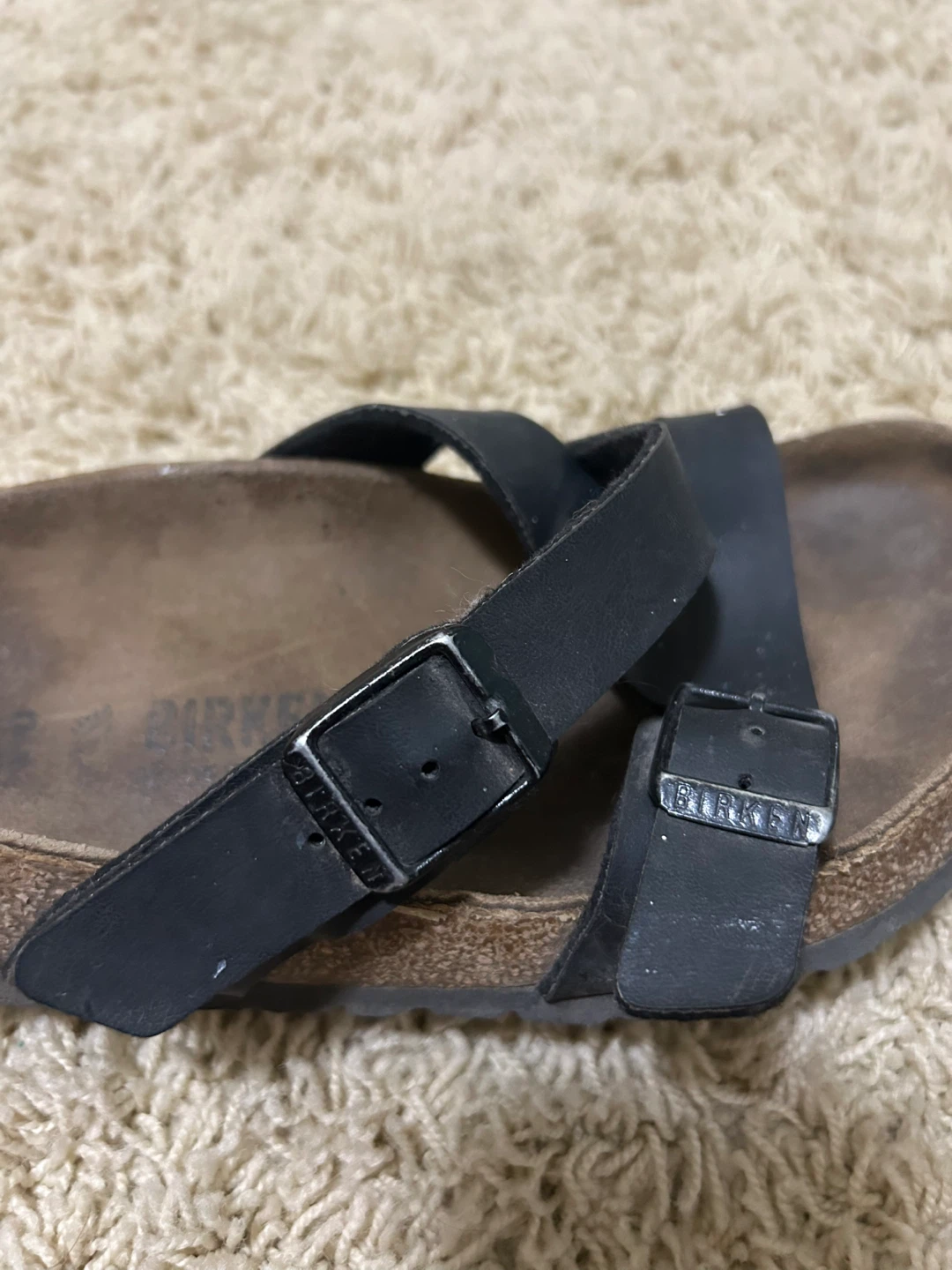 Birkenstock Black Leather Sandals - Size 39 - photo 3