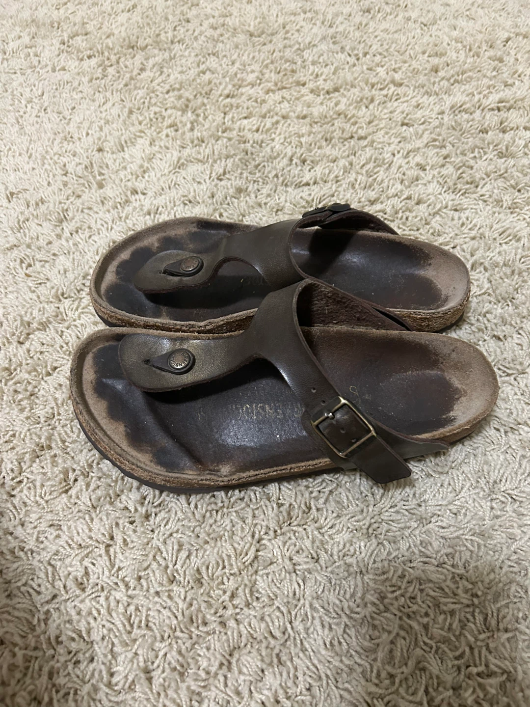 Birkenstock Dark Brown Leather Sandals