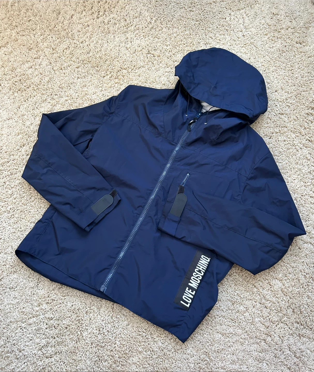 Love Moschino Navy Blue Hooded Jacket