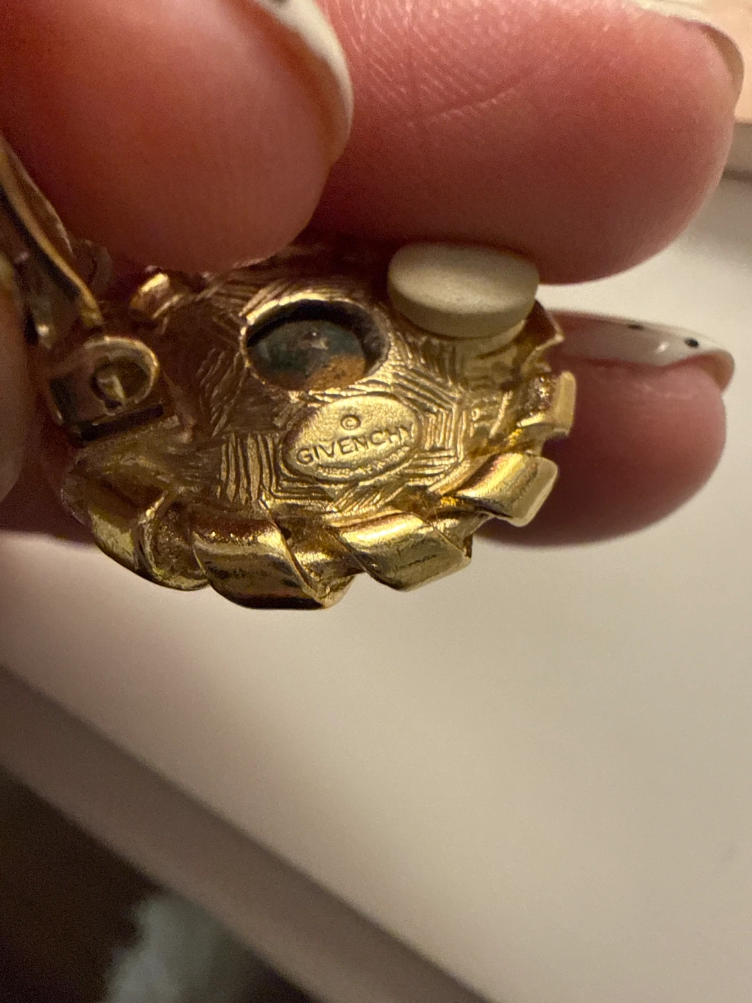 Givenchy Gold Tone Crystal Button Earrings - photo 2