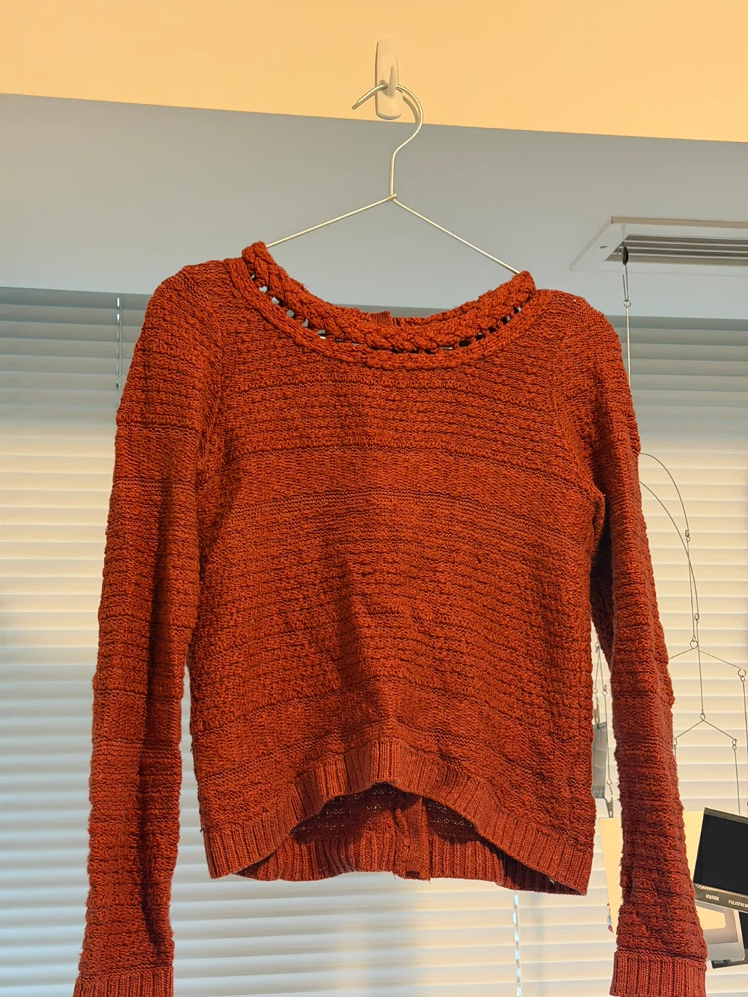 Anthropologie Red Textured Knit Cardigan