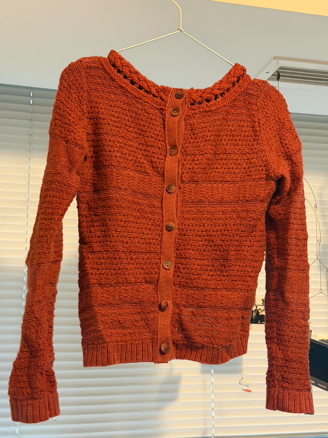 Anthropologie Red Textured Knit Cardigan - photo 2
