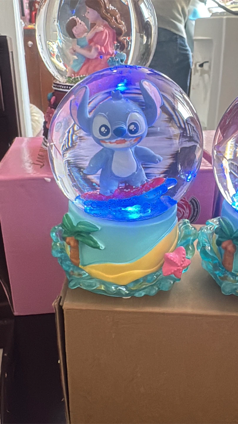Disney Stitch Light-Up Snow Globe Water Ball - photo 2