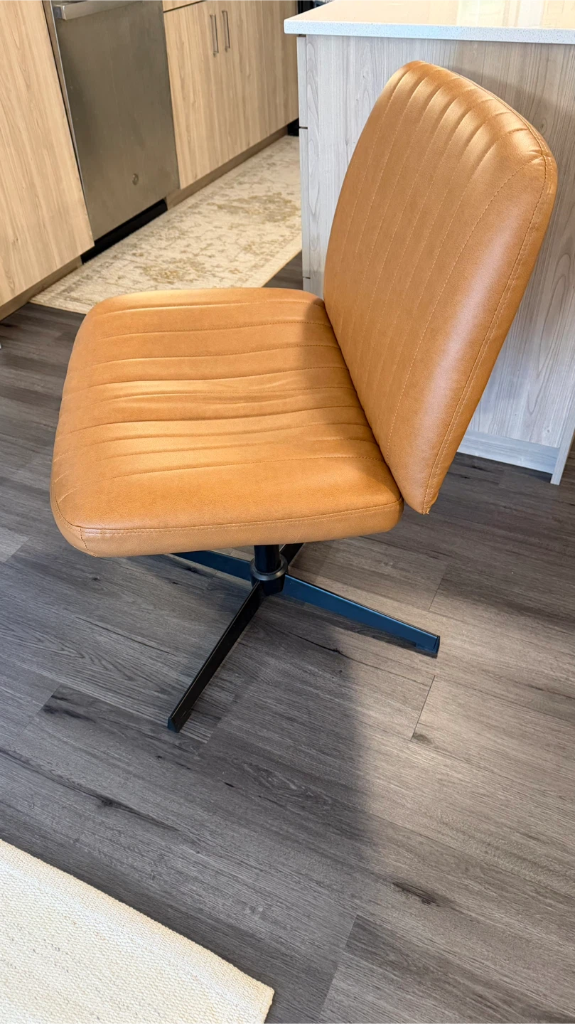 Tan Faux Leather Office Chair - photo 2
