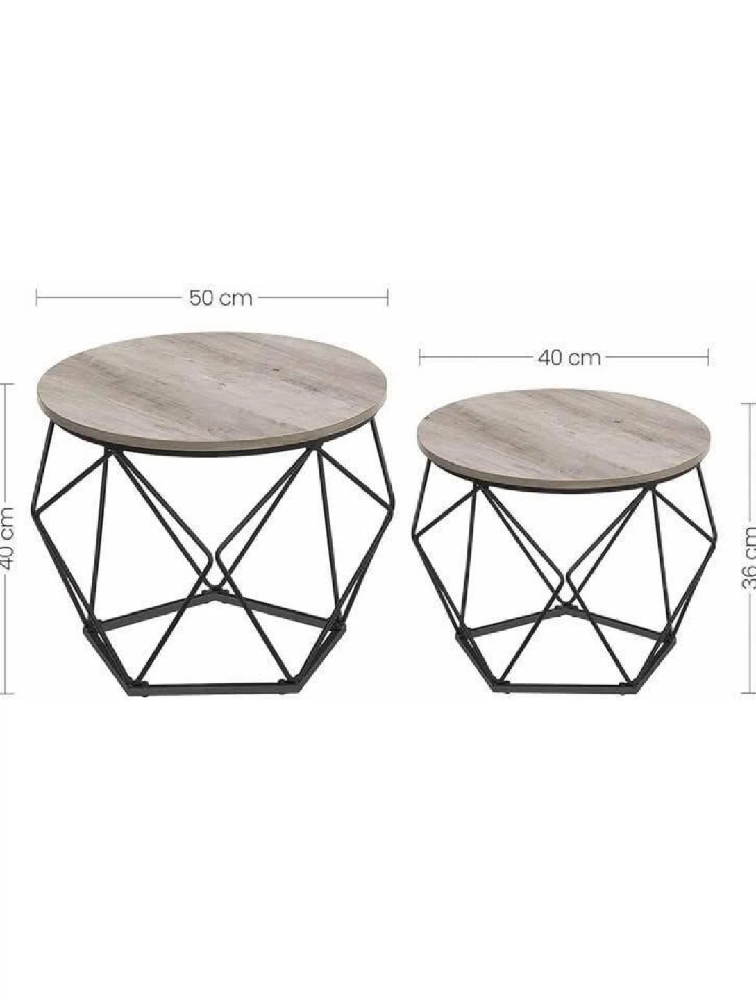 Set of 2 Geometric Nesting Coffee Tables - photo 2
