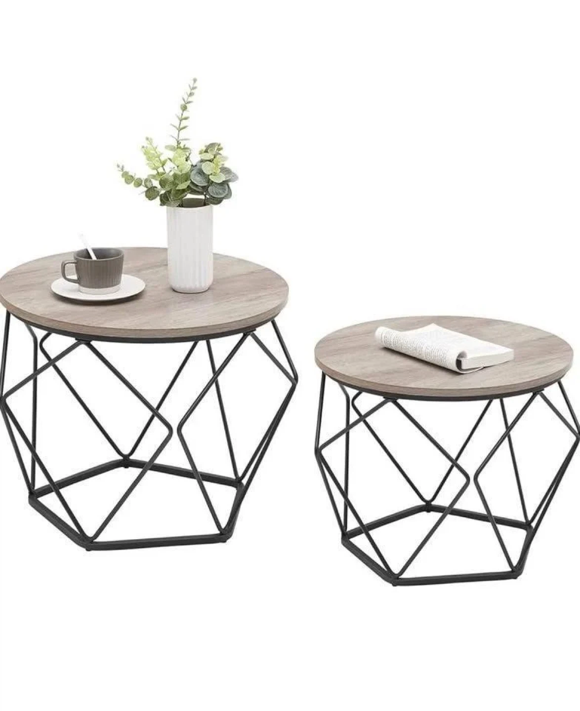 Set of 2 Geometric Nesting Coffee Tables