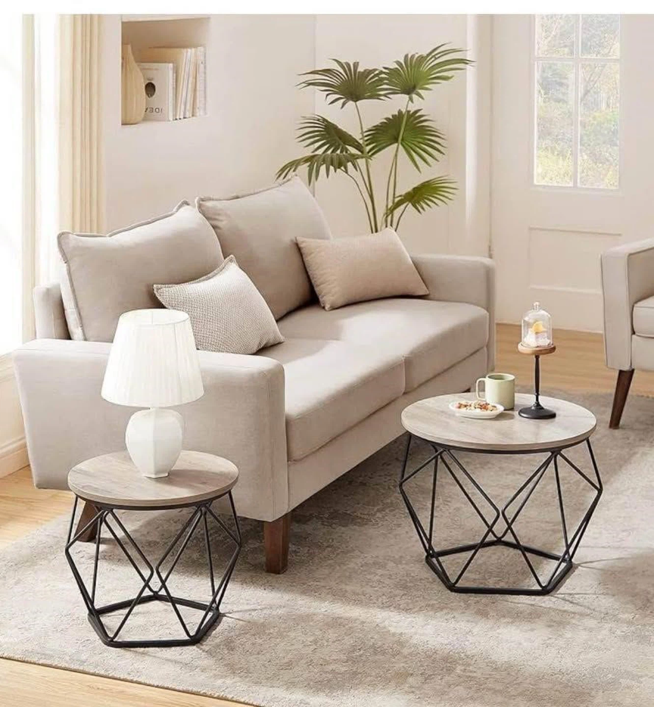 Set of 2 Geometric Nesting Coffee Tables - photo 4