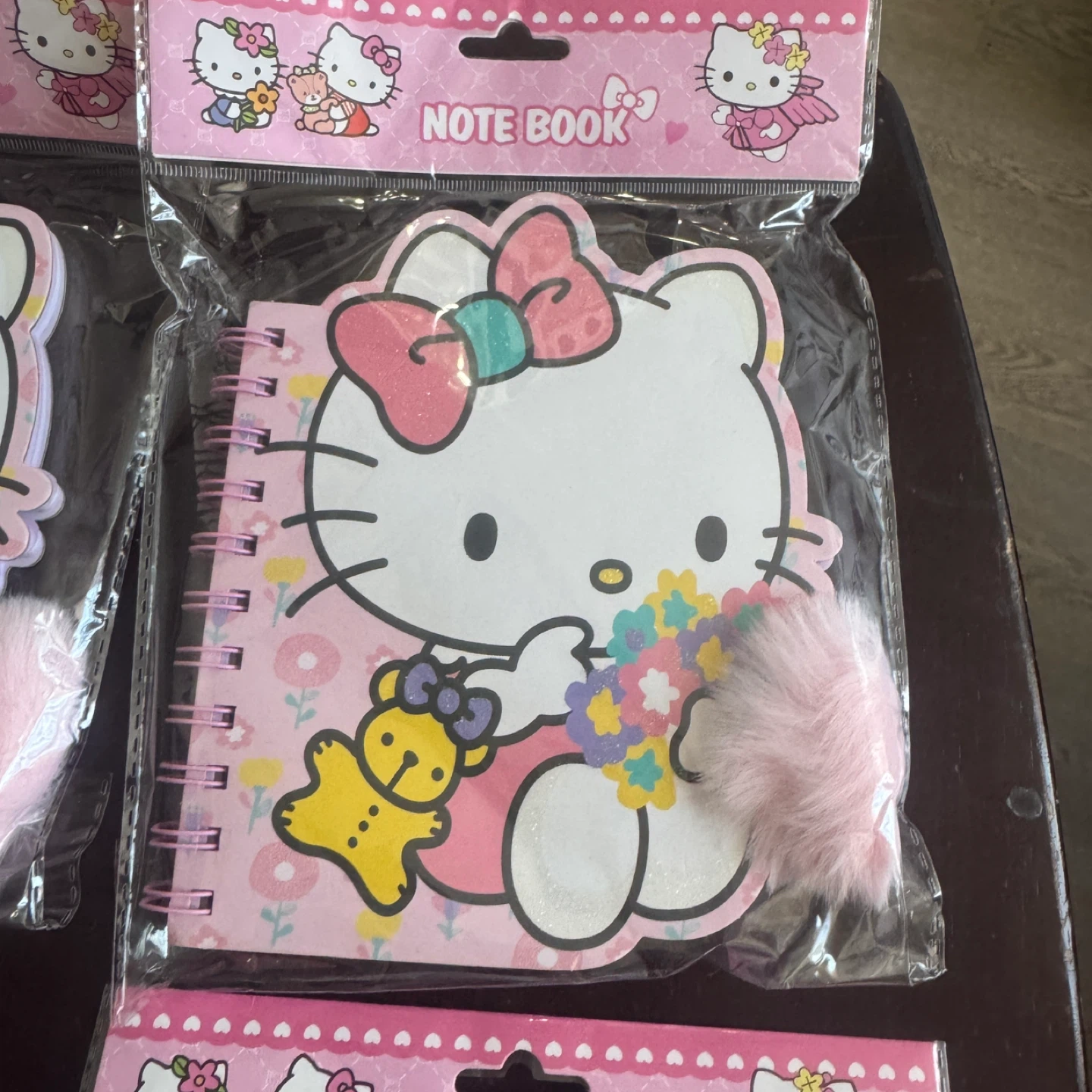 Hello Kitty Spiral Notebook with Pink Pom Pom Charm - photo 3