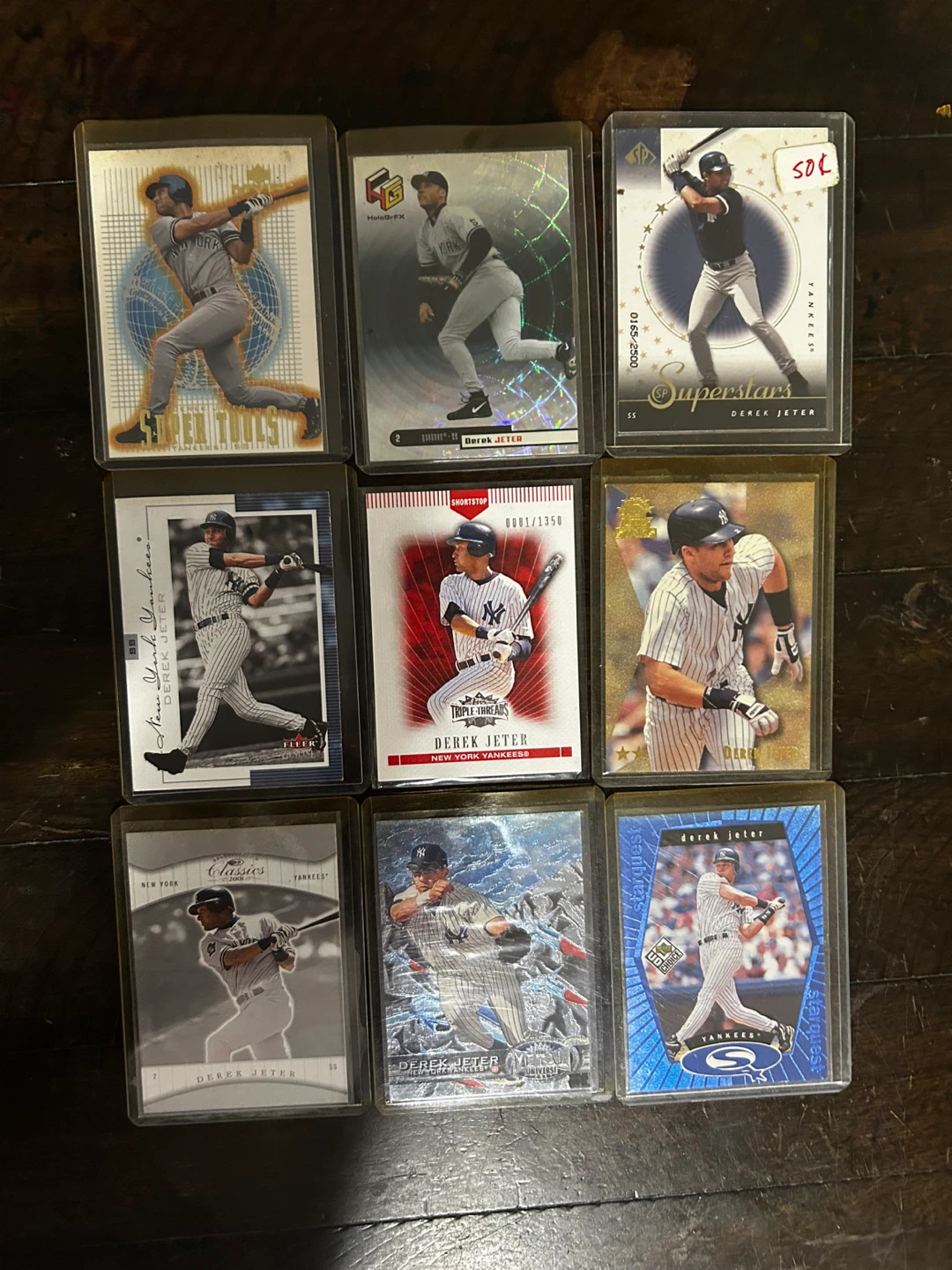 Lot of 9 Derek Jeter Baseball Cards