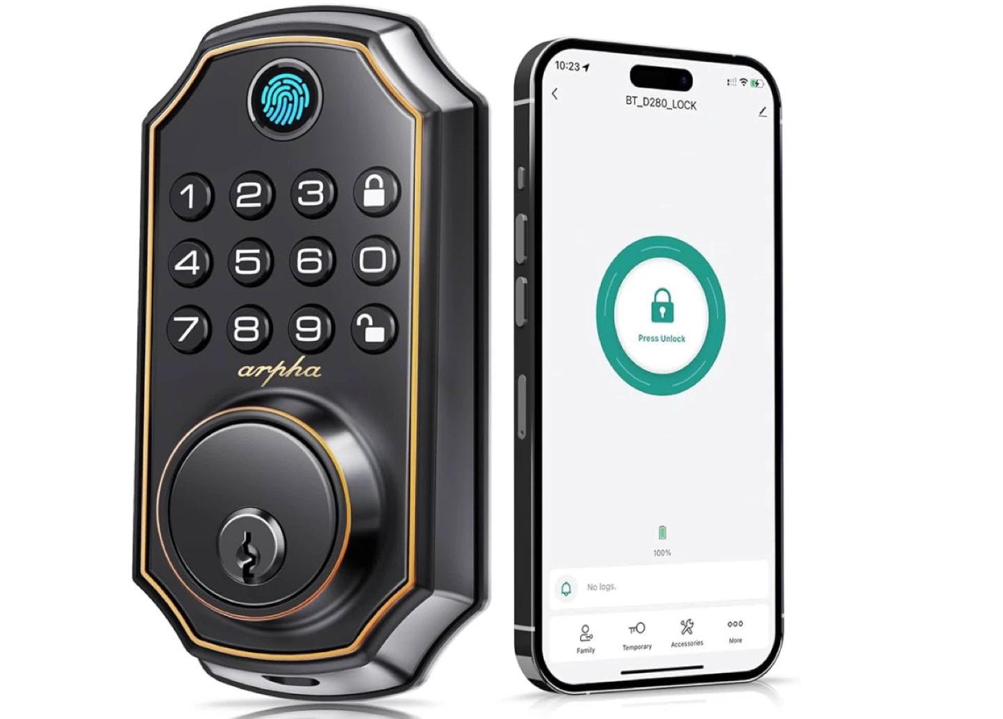 Arpha D280K Keypad Lock with Fingerprint Smart Lock