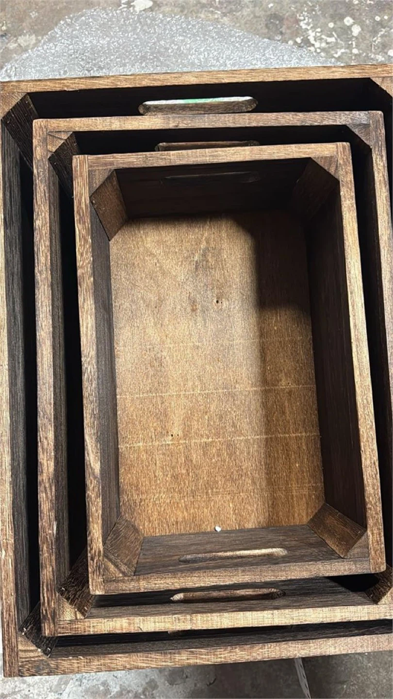 Set of 3 Wooden Storage Crates - photo 4