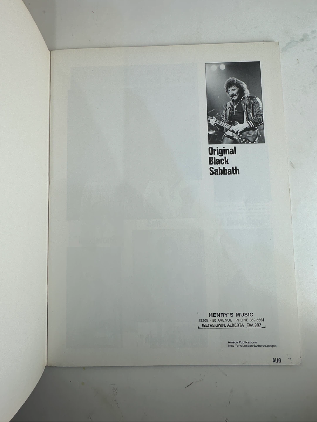 Original Black Sabbath Guitar Tablature Book - photo 4