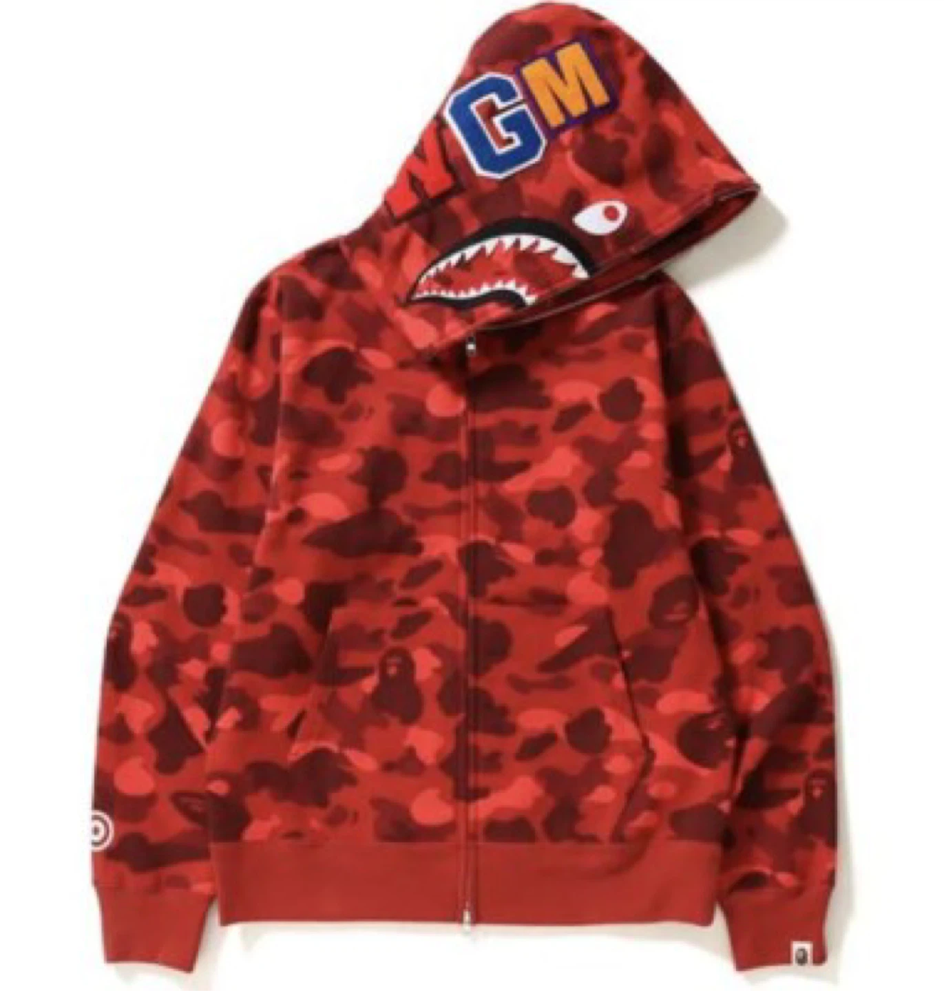 BAPE Red Camo Shark Full Zip Hoodie