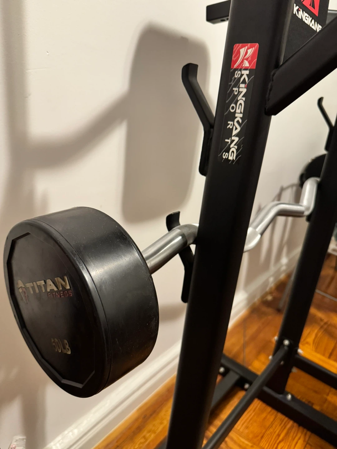 Titan Fitness 50lb Dumbbell with KingKang Sports Rack