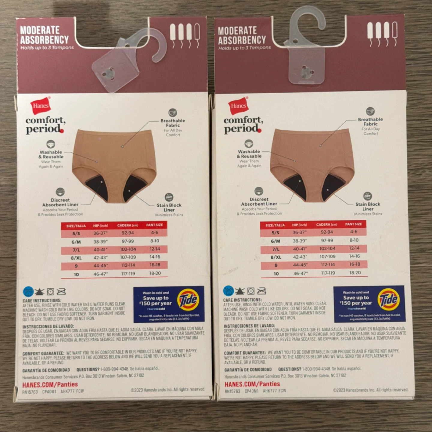 Hanes Comfort Period Period Underwear - Size L - (2 Pack) - photo 2