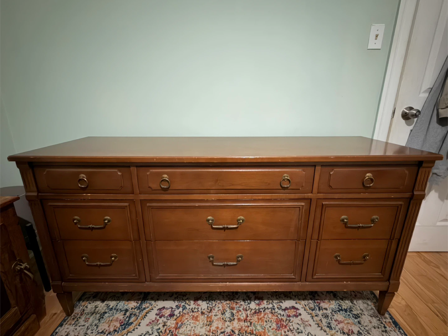 Vintage 9-Drawer Wooden Dresser