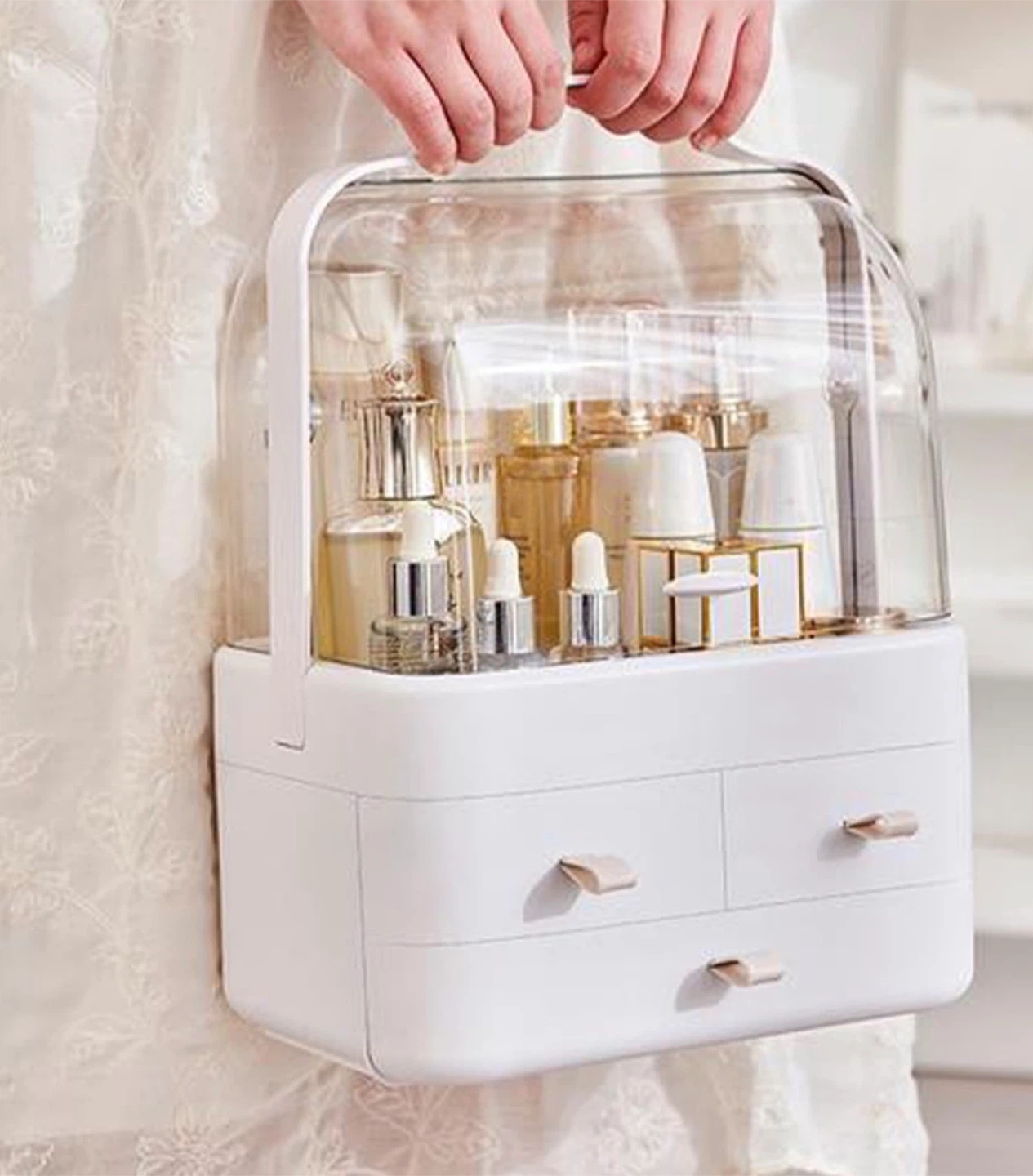 Makeup Organizer with Clear Lid and Drawers - photo 3