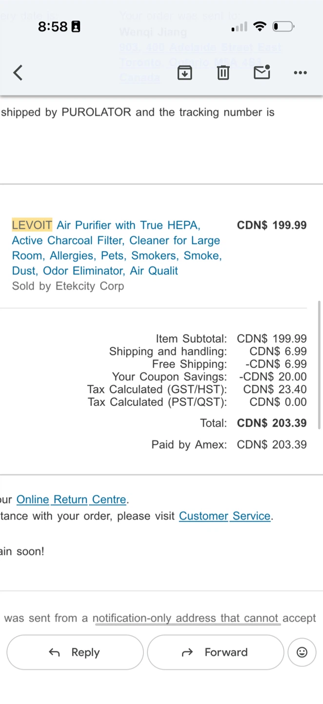 LEVOIT Air Purifier with True HEPA Filter - photo 2