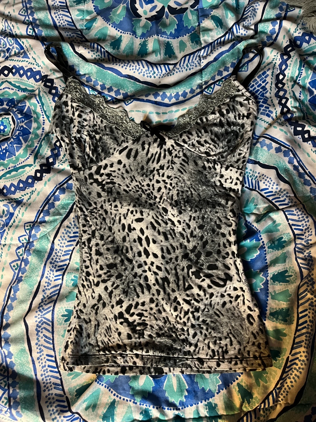 Y2K Snow Leopard Print Tank Top