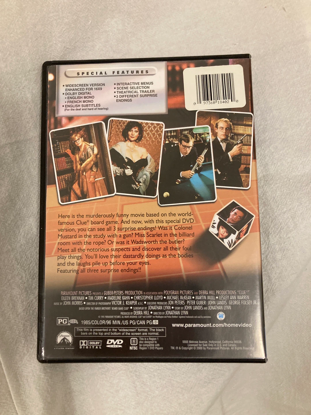 🧡 Clue: The Movie DVD - photo 2