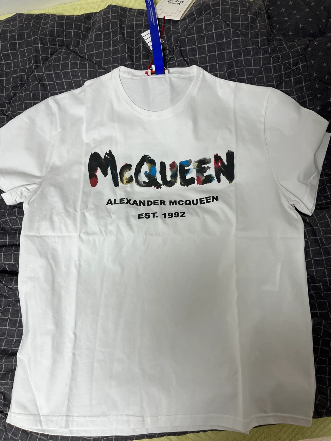Authentic Alexander McQueen White Graphic T-Shirt Size L