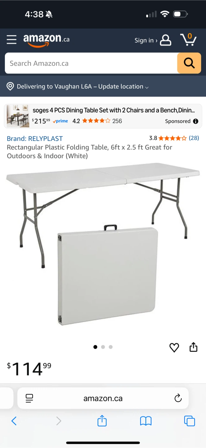 6 foot long party sized table brand new.