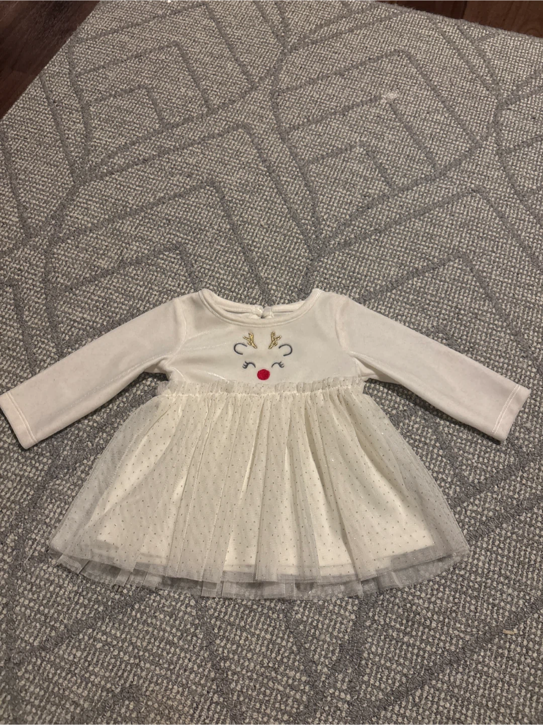 Baby Girl White Reindeer Tutu Dress 3-6M