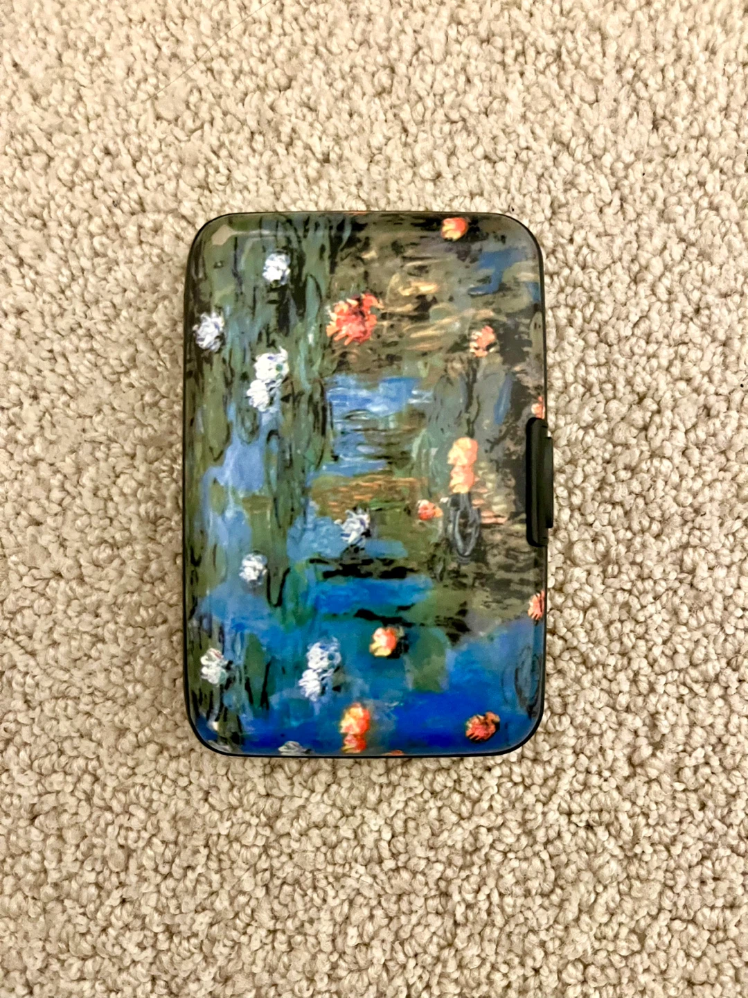 Hard Case Card Holder Wallet with Monet Water Lilies Design