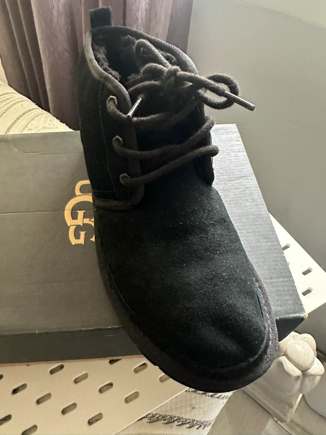 UGG Black Suede Lace-Up Boots - Women's Size 9