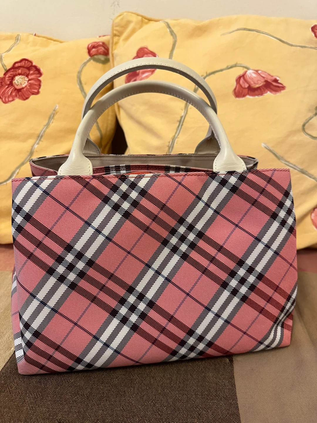 Auth Burberry London Blue Label Plaid Tote Bag
