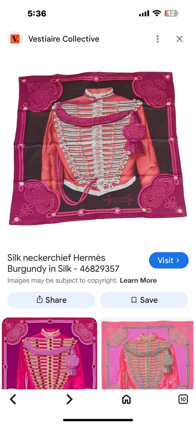 Authentic Hermès "Brandebourg" silk scarf - photo 4