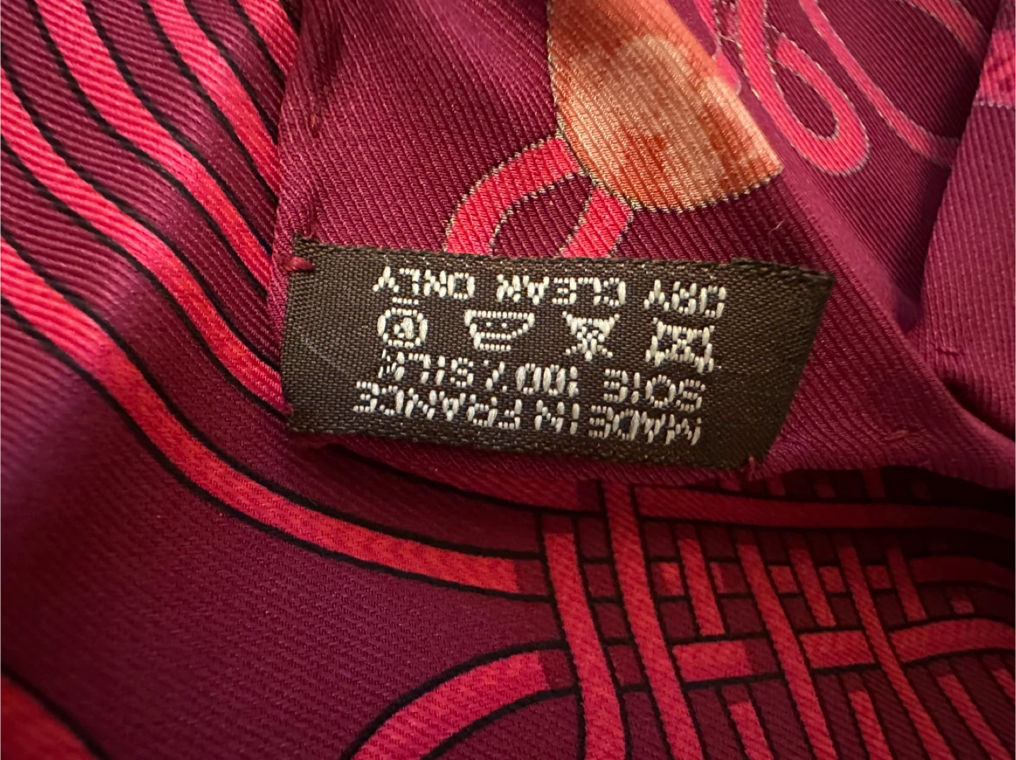 Authentic Hermès "Brandebourg" silk scarf