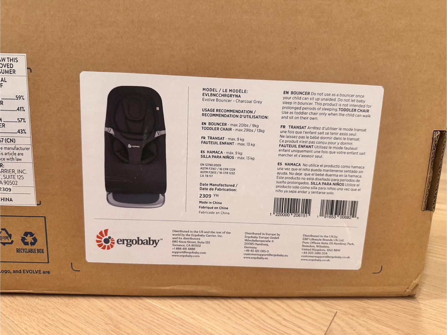 Ergobaby Evolve Bouncer - Charcoal Grey - photo 2