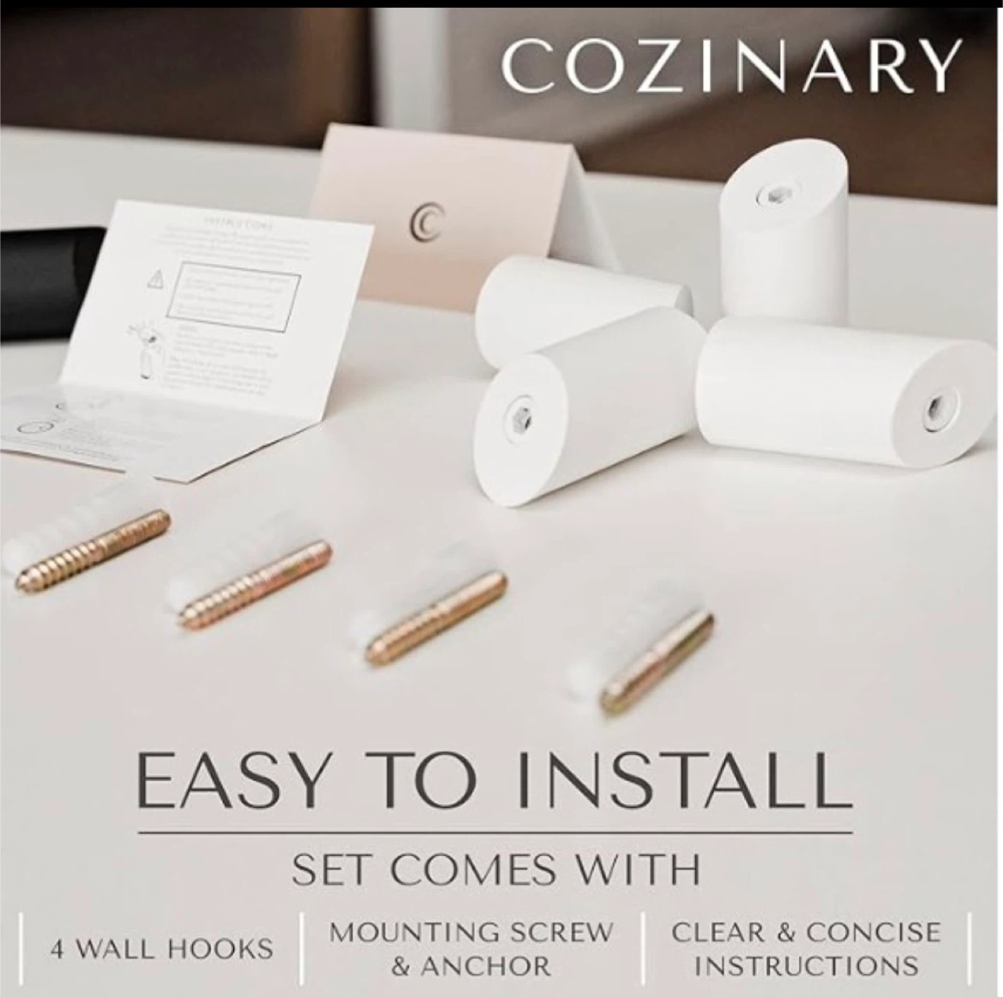 COZINARY Wall Hooks - Set of 4