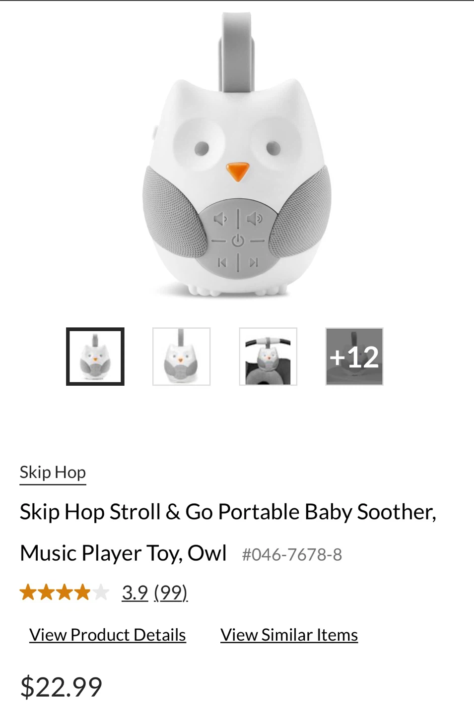 Skip Hop Portable Baby sound machine Music Player Toy Owl